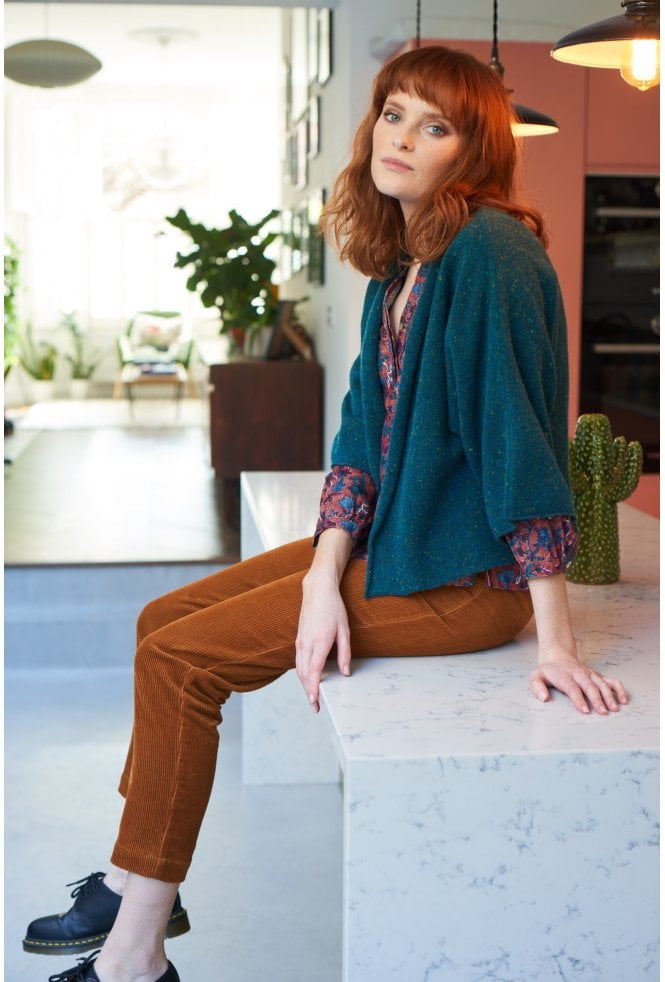 Eva Cardigan in Black Forest Green