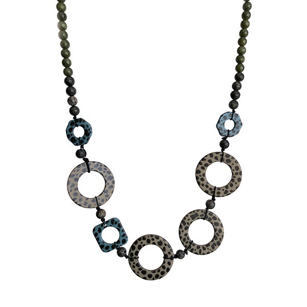 Animal Print Hooped Necklace
