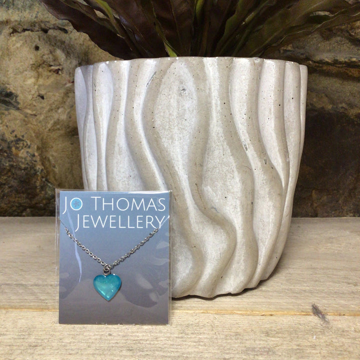 Vibrant Mini Heart Pendant - Stainless Steel and Resin
