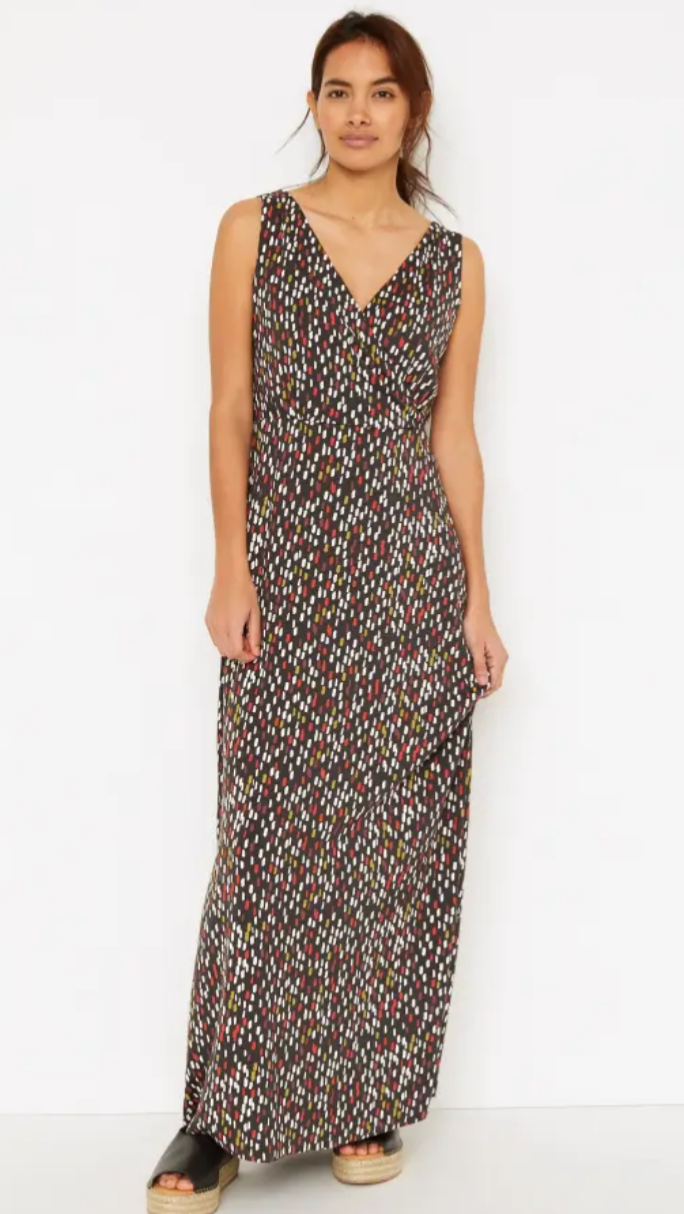 Fillipa Maxi Dress - Charcoal Grey Print