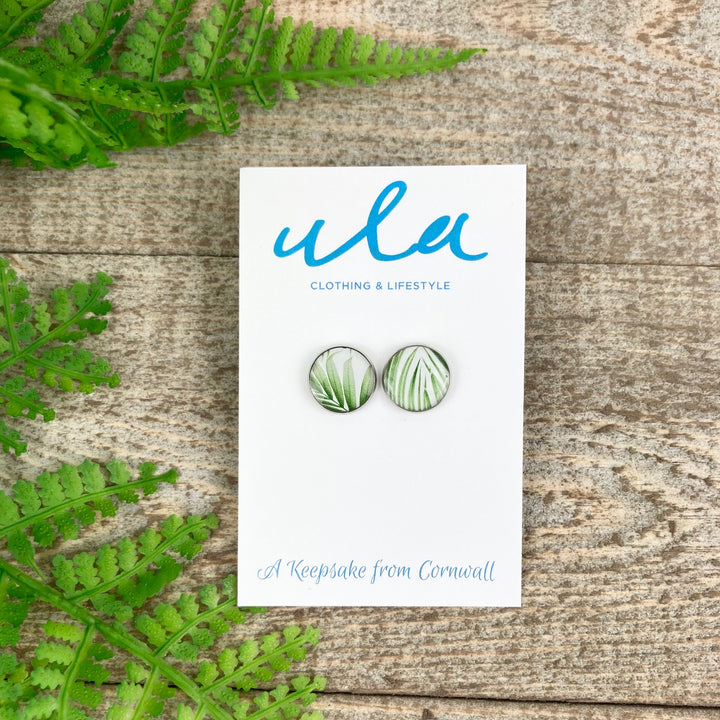 Tropical Leaf Stud Earrings