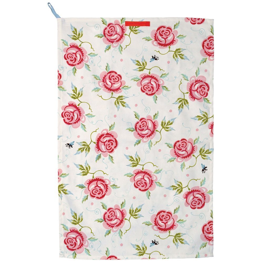 Rose and Bee Tea Towel
