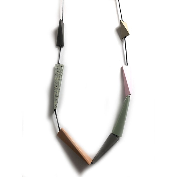 Textured Pyramid Line Necklace