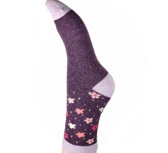 Flowery Wool Blend Socks