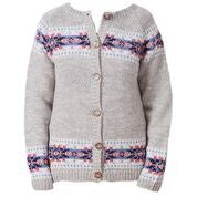 Inishmore Cardigan in Grey Fairisle