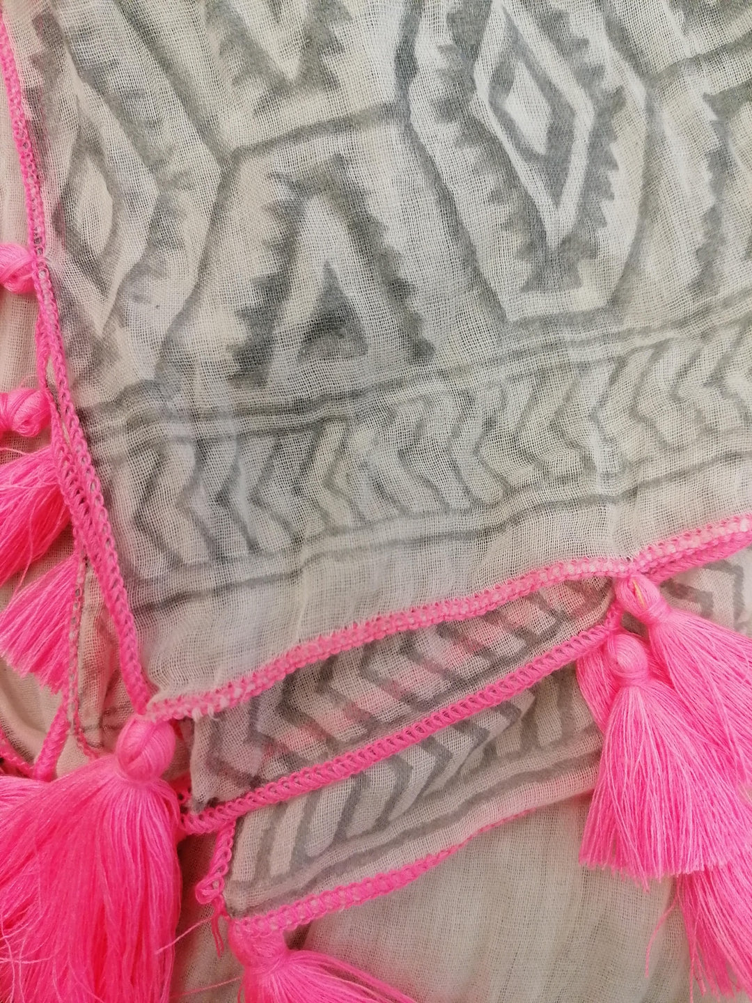Scarf with Neon Tassels