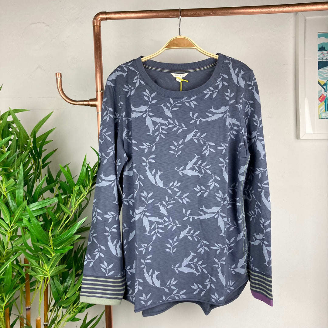 Cassie Crew Tee - Blue print