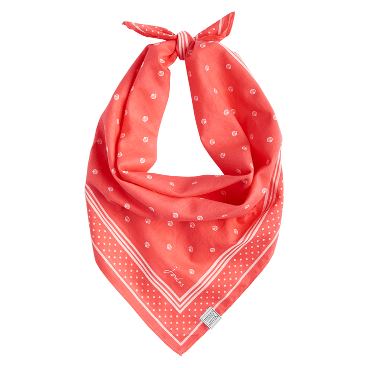 Square Neckerchief - Mini Shell Design - Coral