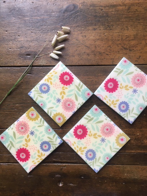 Set of 4 Flower coasters