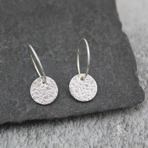 Silver Charm Hoop Earrings