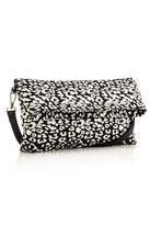Fabric Flapover Clutch / Crossbody - Leopard