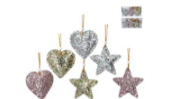 Glitter Fabric Pack of 3 Decorations