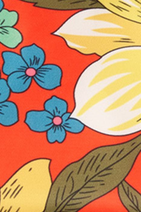Make-up Bag - Blazing Orange - Bold Flower Print