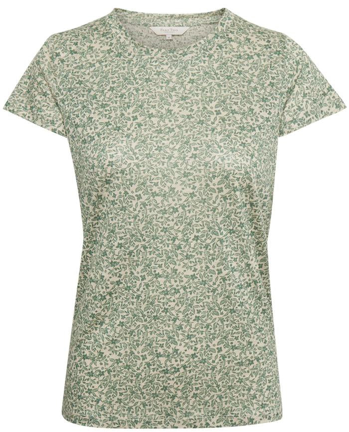 Kassim T Shirt in Green Flower Print