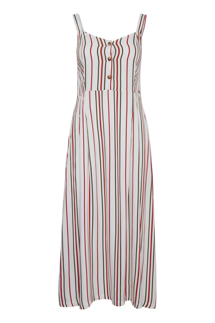 Dagny Dress - Striped - Paprika and Army Green