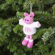 Phillippa Pig Decoration with Woolly Jumper