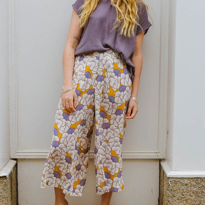 Macaroon Crinkle Culottes - Yellow