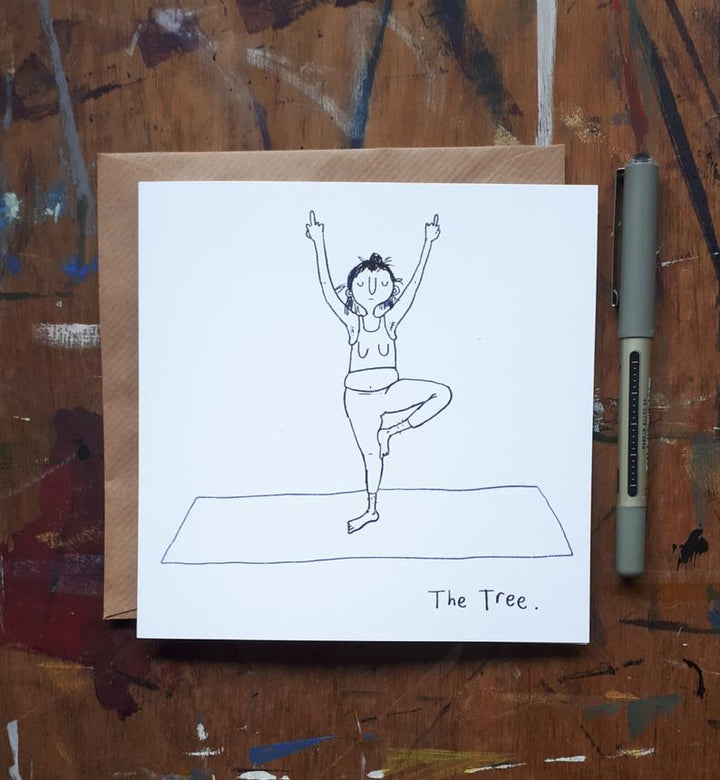 Yoga Tree Pose Greetings Card