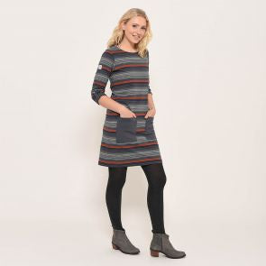Blue Stripe Slate Cotton Dress