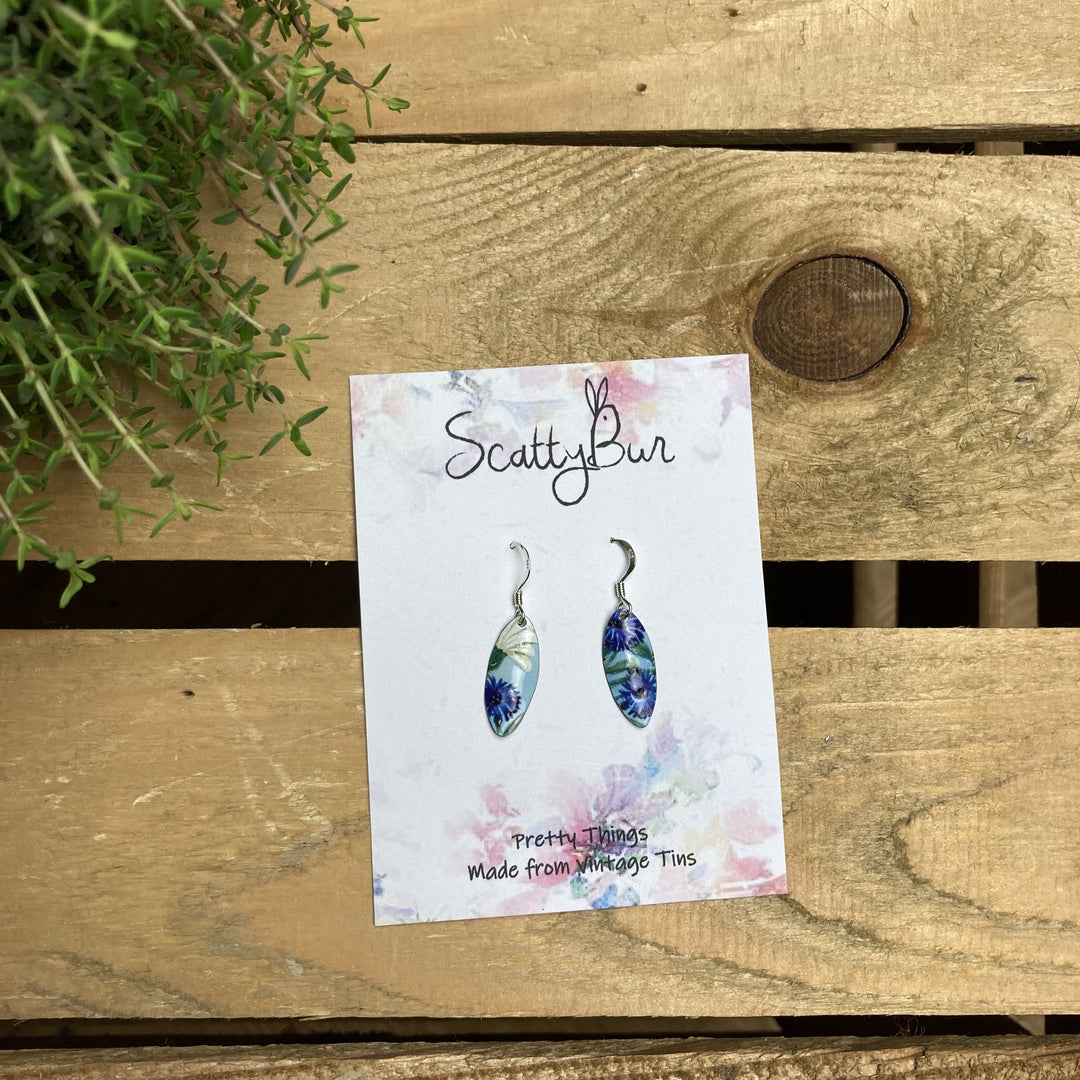 Cornish Recycled Small Oval Earrings