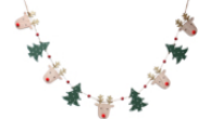 Wooden Deer & Tree Garland