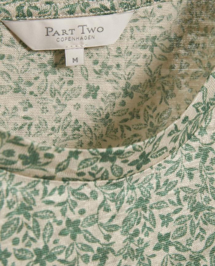 Kassim T Shirt in Green Flower Print