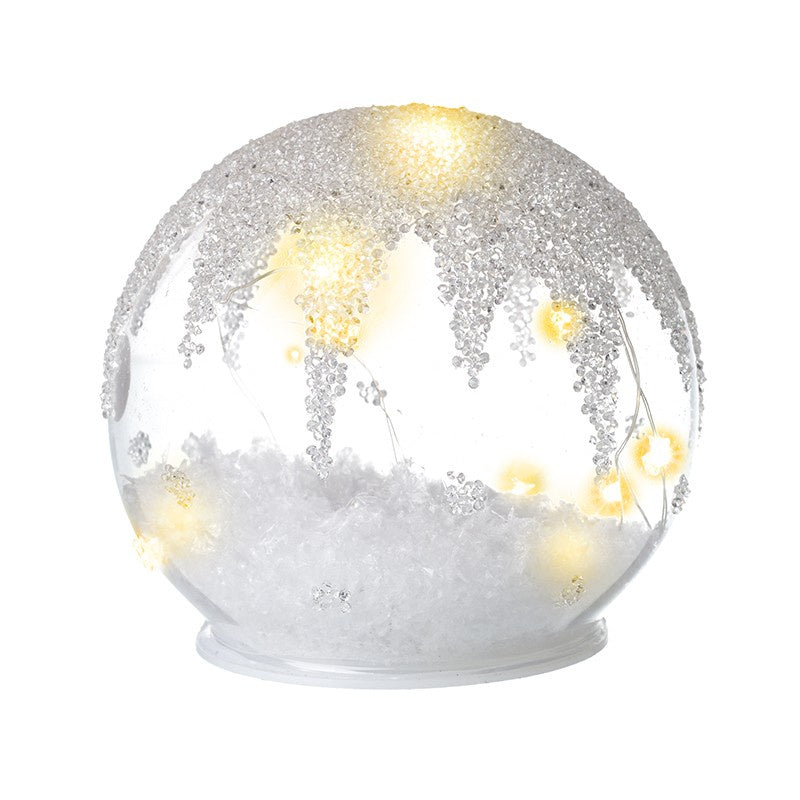 Light Up Snowy Glitter Glass Globe