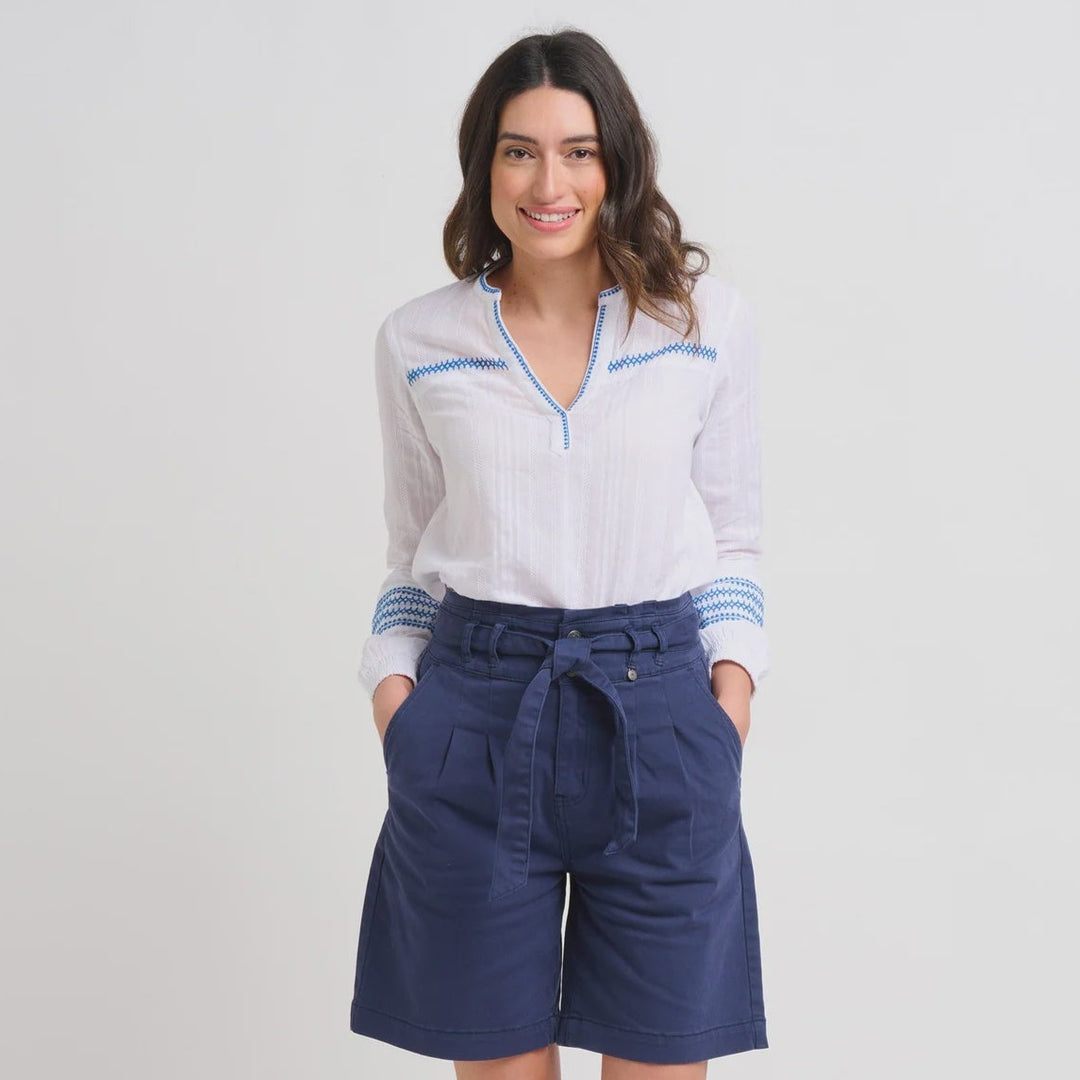 Blue Paper Bag Shorts