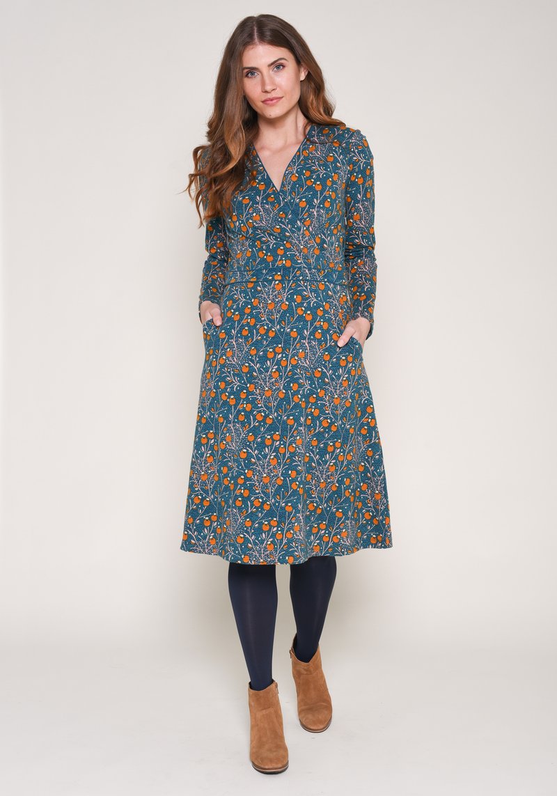 Berry Trail Wrap Dress - Teal