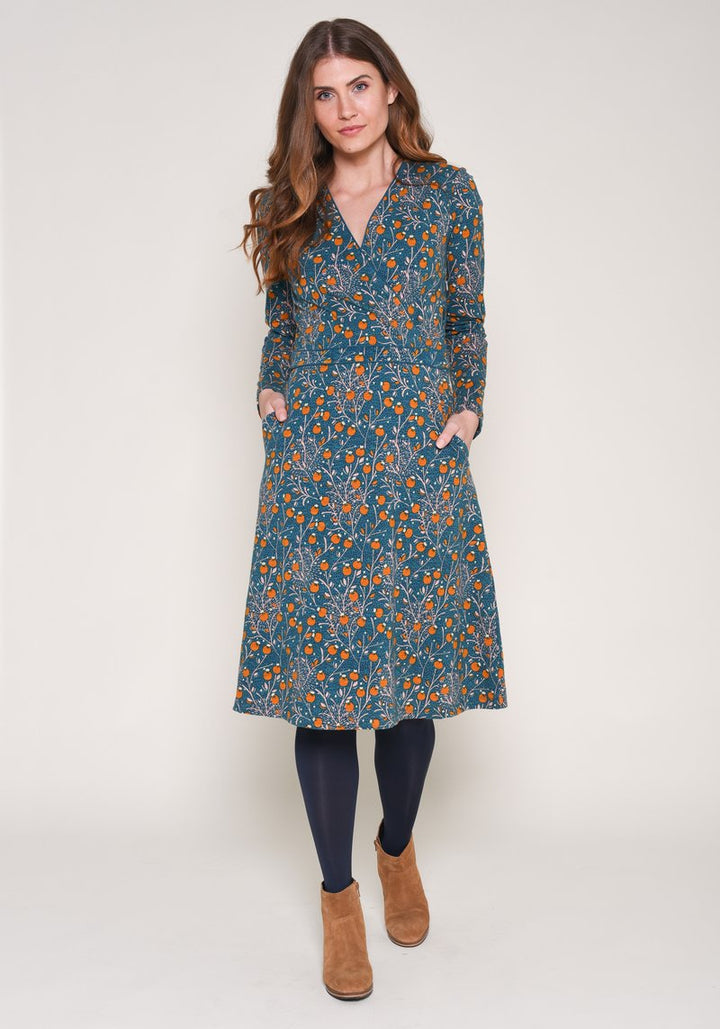 Berry Trail Wrap Dress - Teal