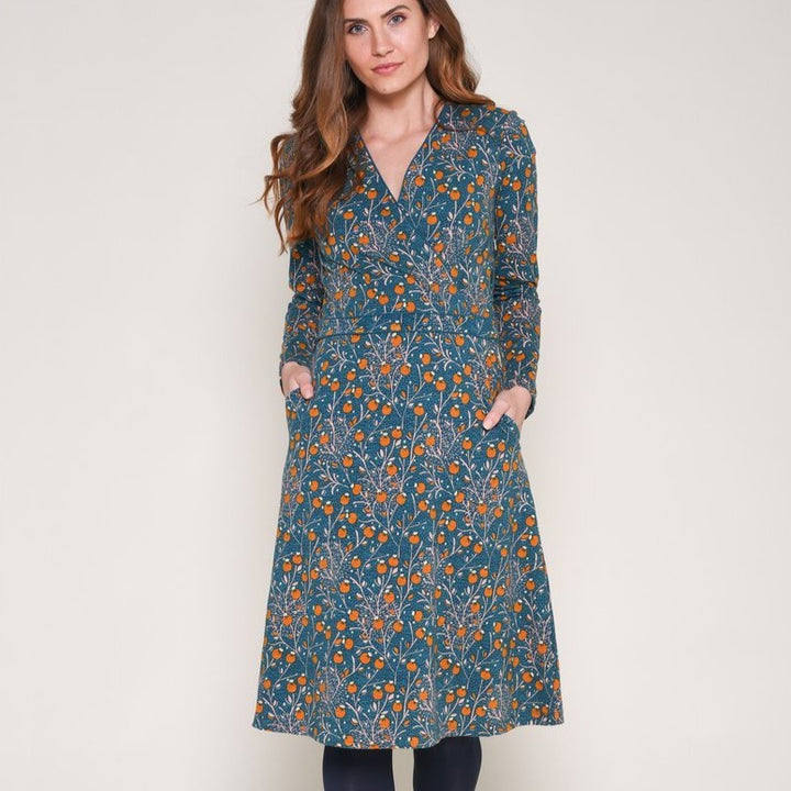 Berry Trail Wrap Dress - Teal