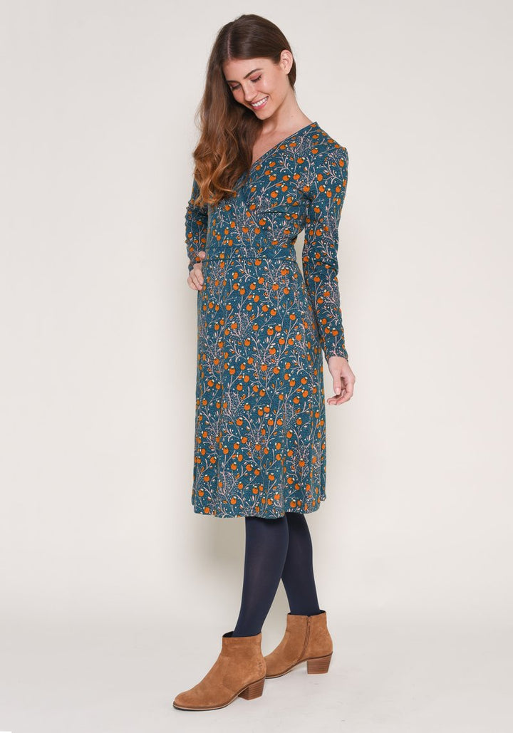 Berry Trail Wrap Dress - Teal
