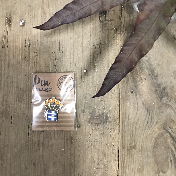Cornish Blue Floral Pin