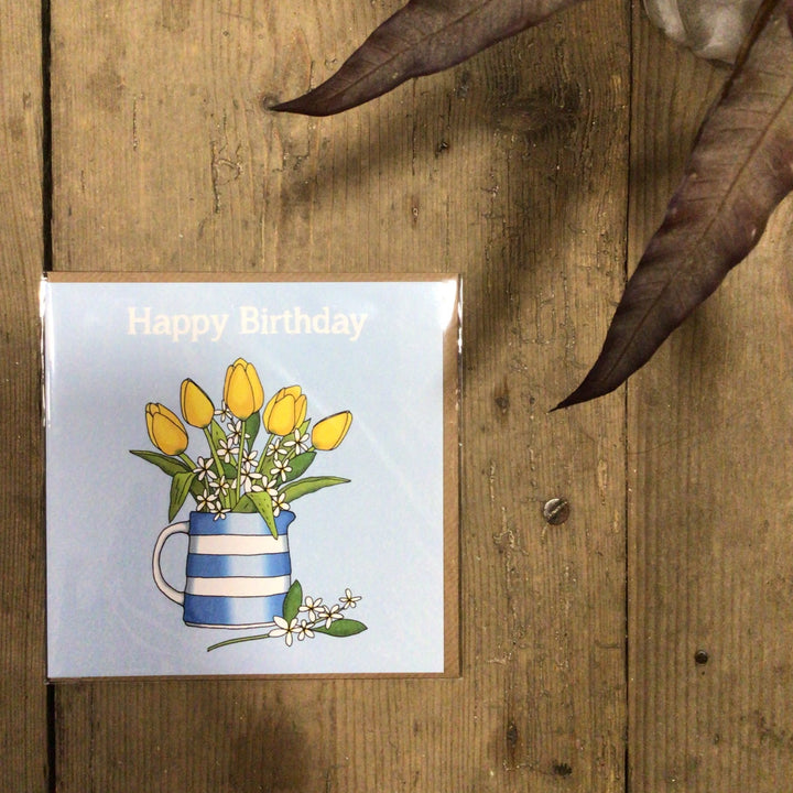 Cornish Blue Floral Card