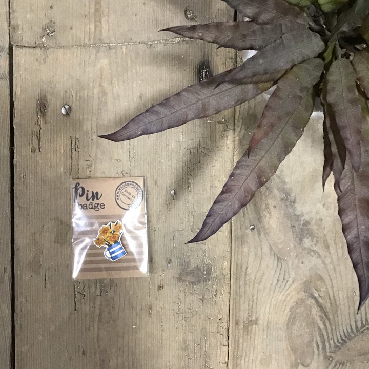 Cornish Blue Floral Pin