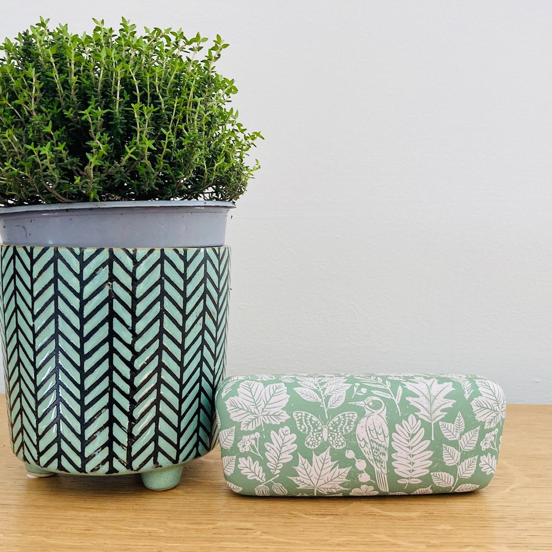 Green Garden Glasses Case
