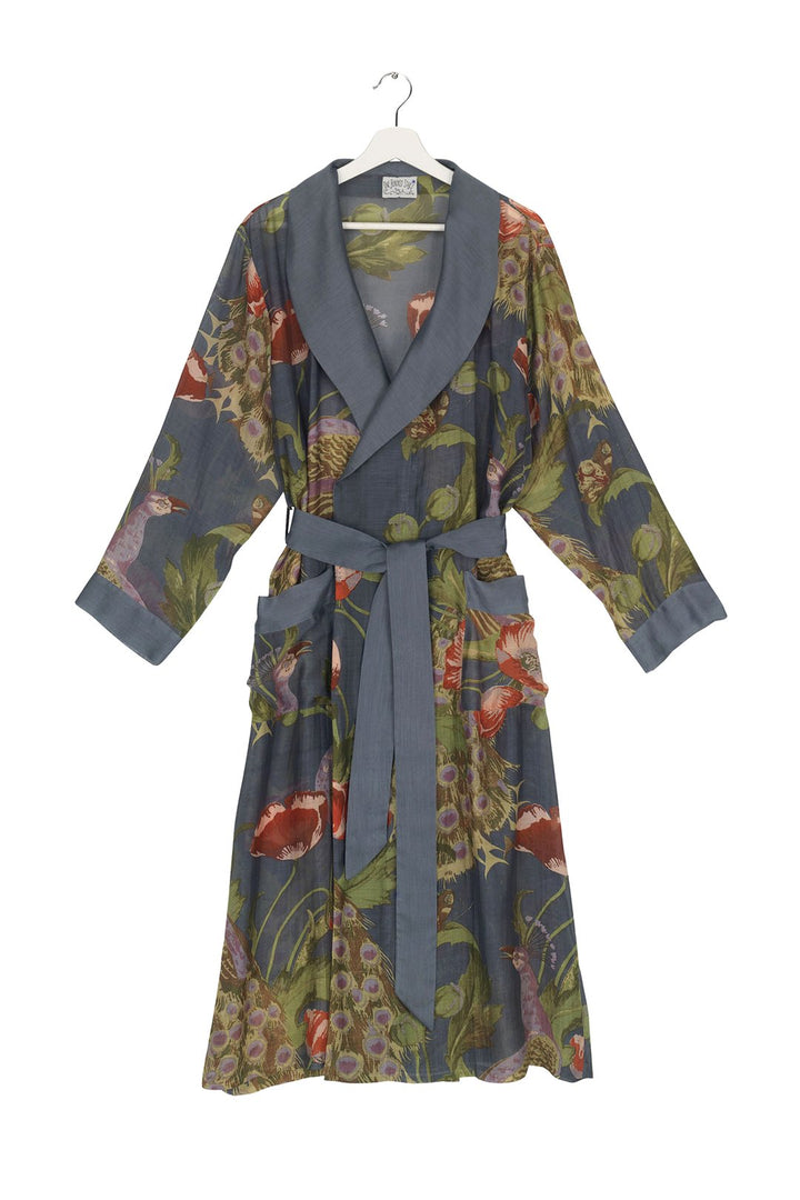 Peacocks and Poppies Gown