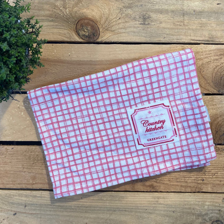Frederikke Raspberry Tea Towel