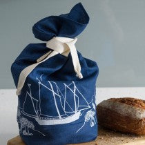 Bread Bag - Navy with white ship