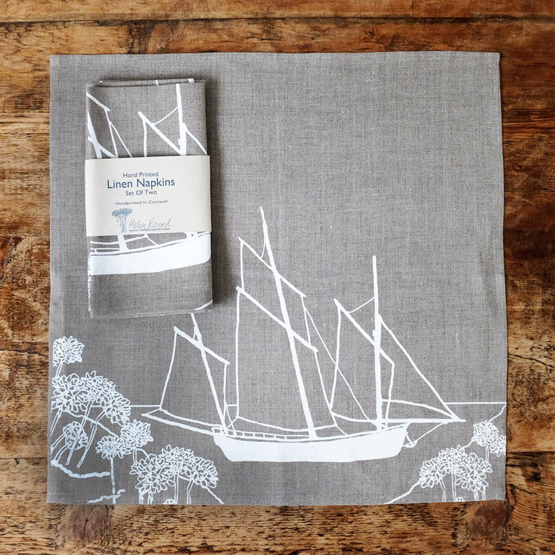 White Coastal Ship Napkins