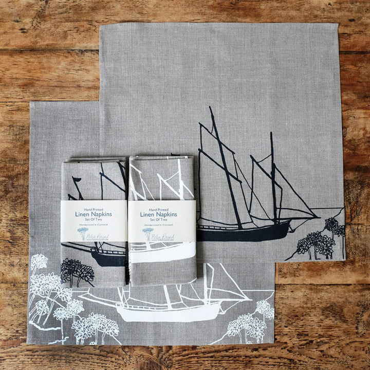 White Coastal Ship Napkins