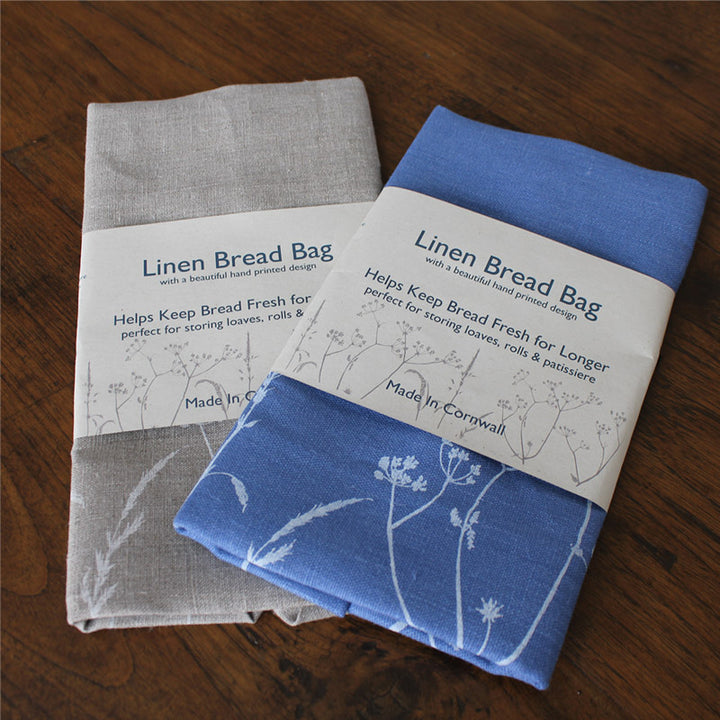 Hand Printed Hedgerow Linen Bread Bag
