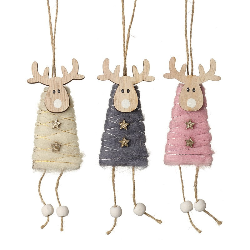 Wooden Hanging Reindeer Decoration