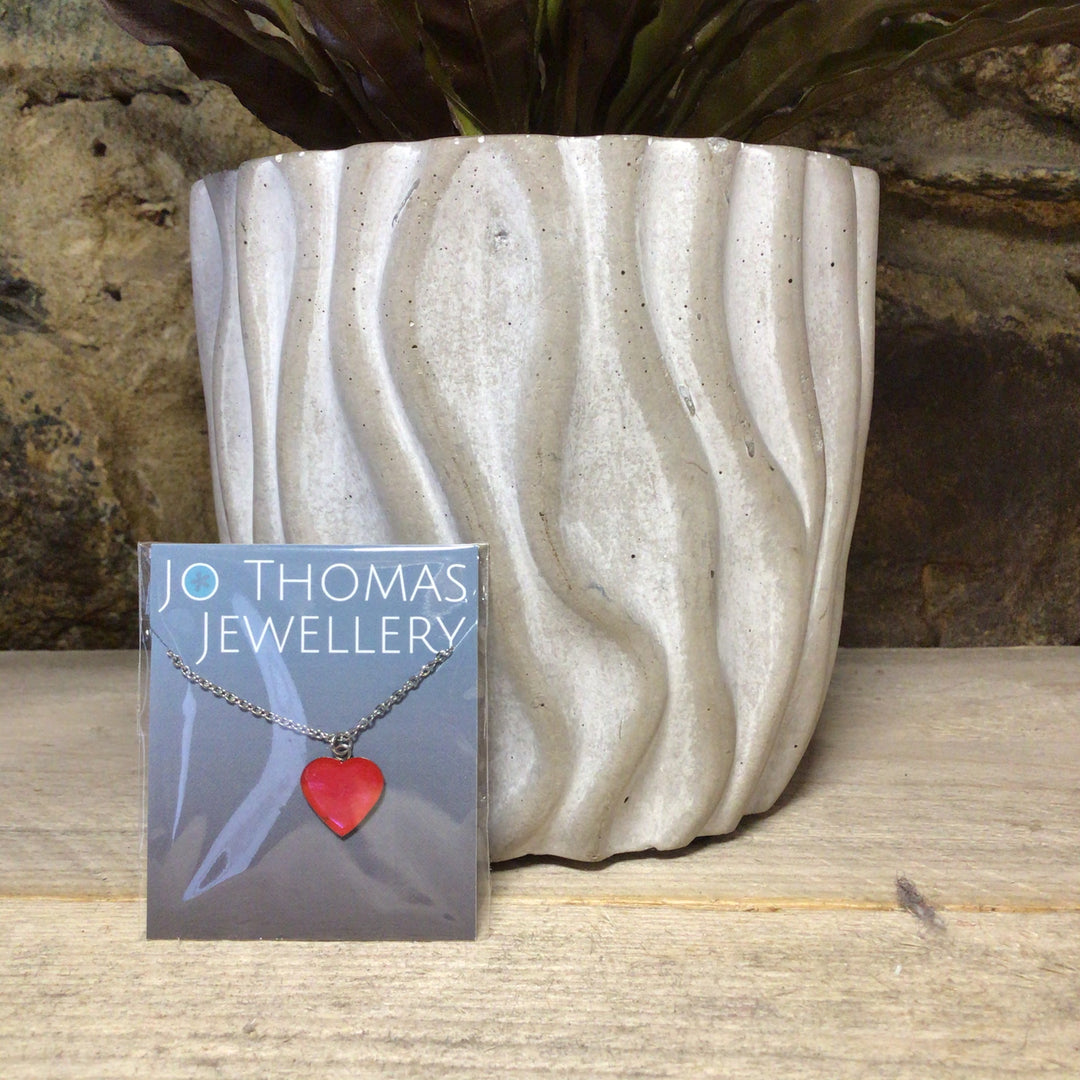 Vibrant Mini Heart Pendant - Stainless Steel and Resin