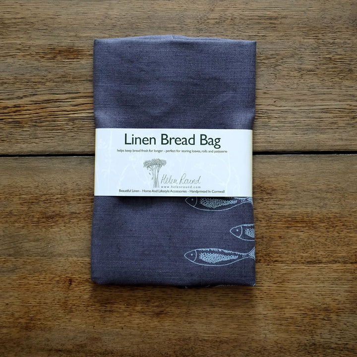 Grey Bread Bag with Silver Fish