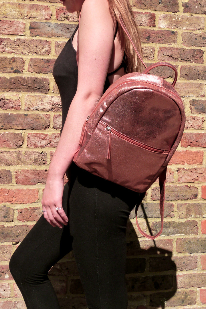 Rucksack - Metallic Rose Gold