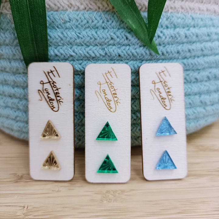 Mirror Triangle Studs