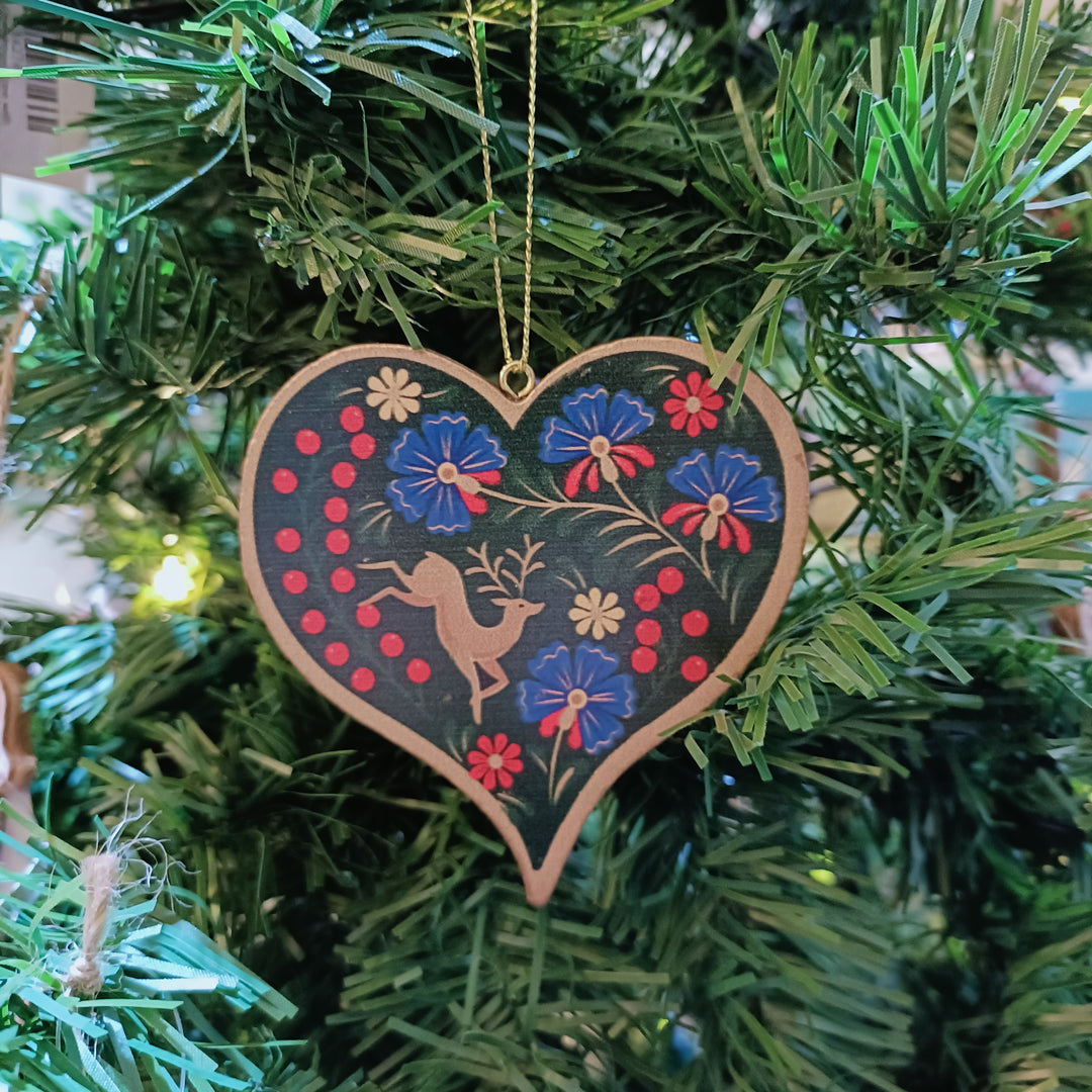 Folk Art Wood Heart
