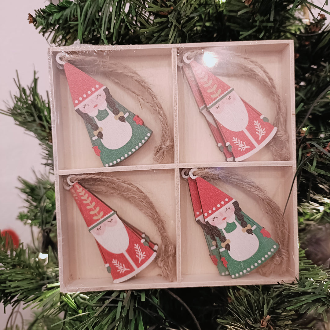 Painted Wood Mr & Mrs Christmas