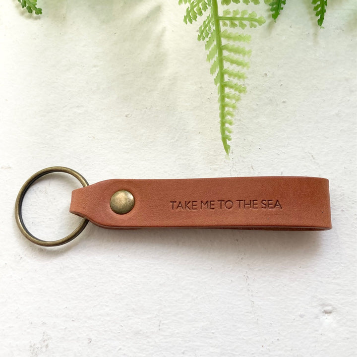 Leather 'Take me to the Sea' Keyring